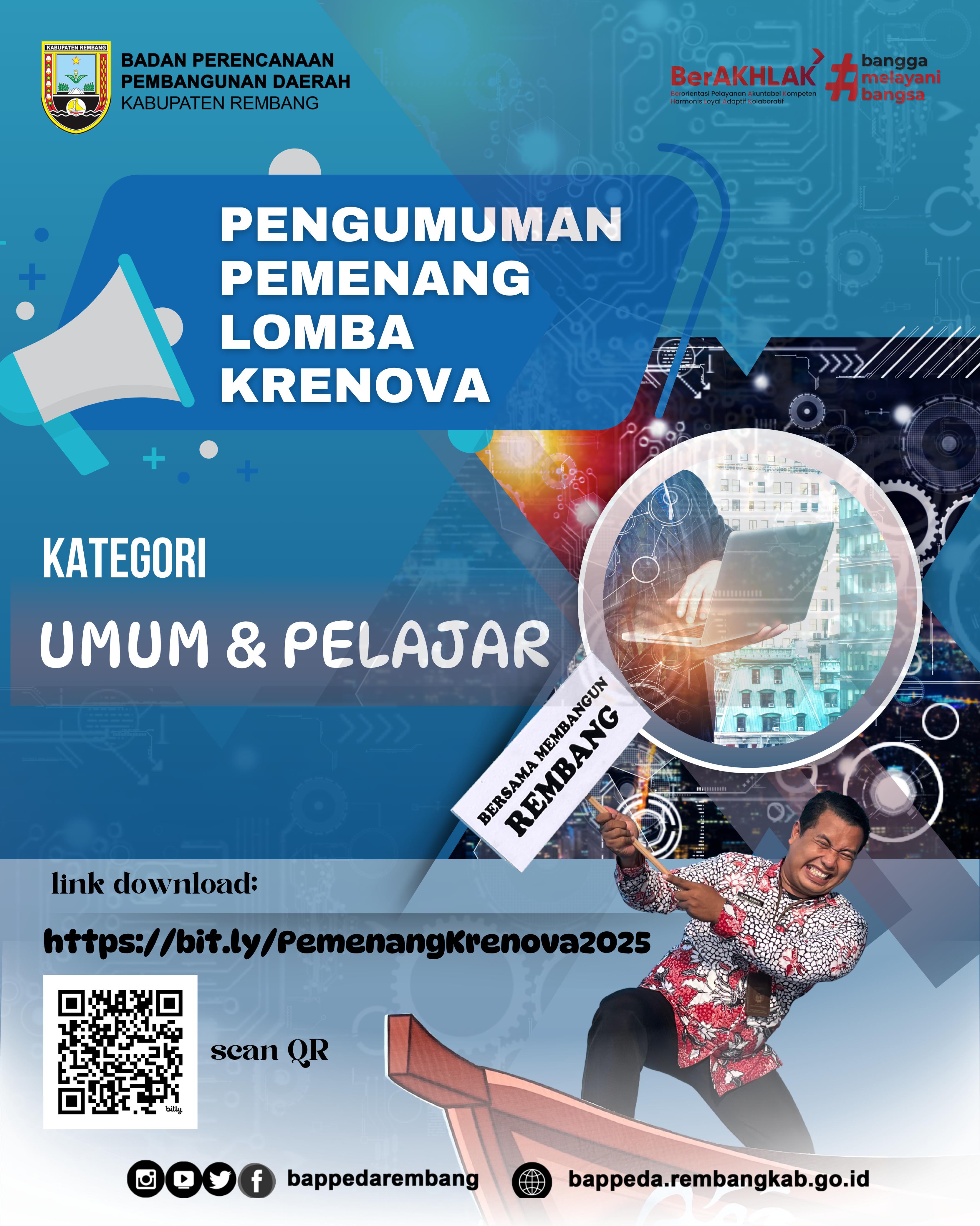 Pengumuman Pemenang Krenova 2025: Inovasi Lokal Rembang Menjawab Tantangan Daerah