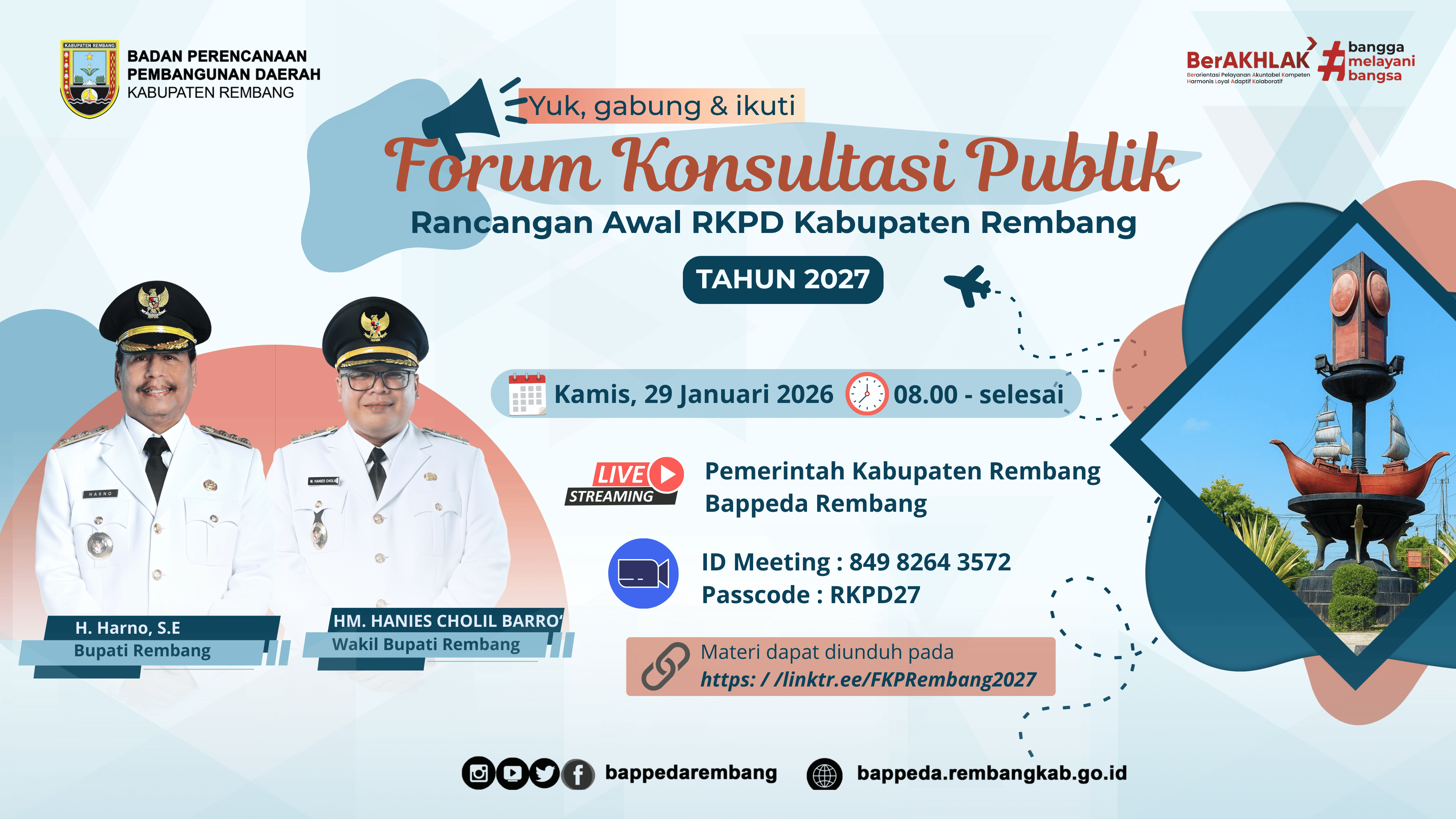Forum Konsultasi Publik (FKP) Rancangan Awal RKPD Kabupaten Rembang Tahun 2027